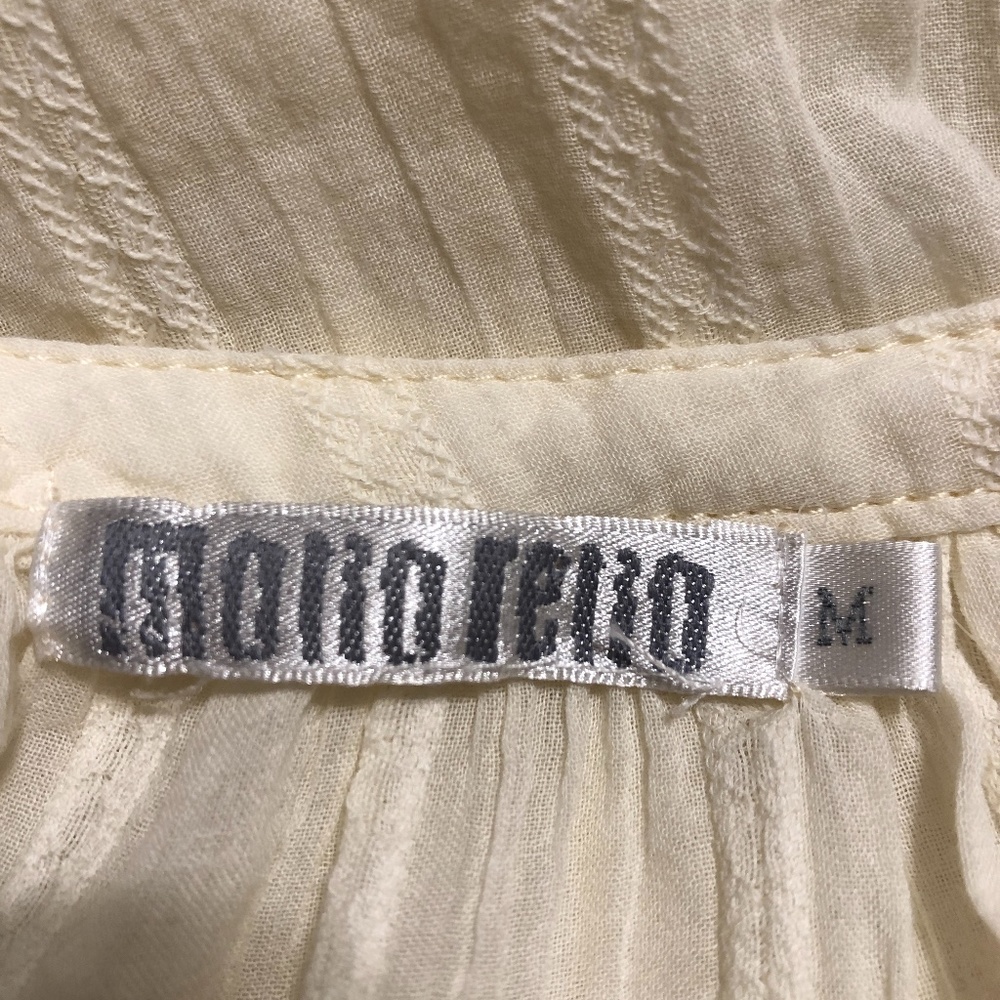 MONORENO Pale Yellow Boho Top Size M - Picture 5 of 6